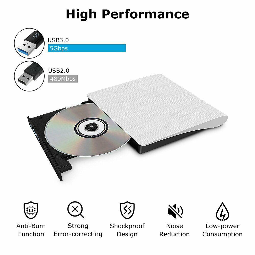 Usb 3.0 dvd-rw drivrutin extern slim dvd ± rw cd-rw brännare spelare writer drive brännare optiska enheter för laptop pc dvd-brännare