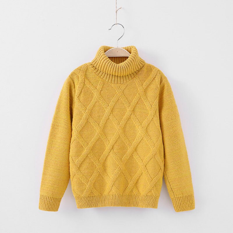 Suéter de cuello alto para niños, cárdigan de manga larga, cálido, uniforme escolar, invierno,: Gold / 3t
