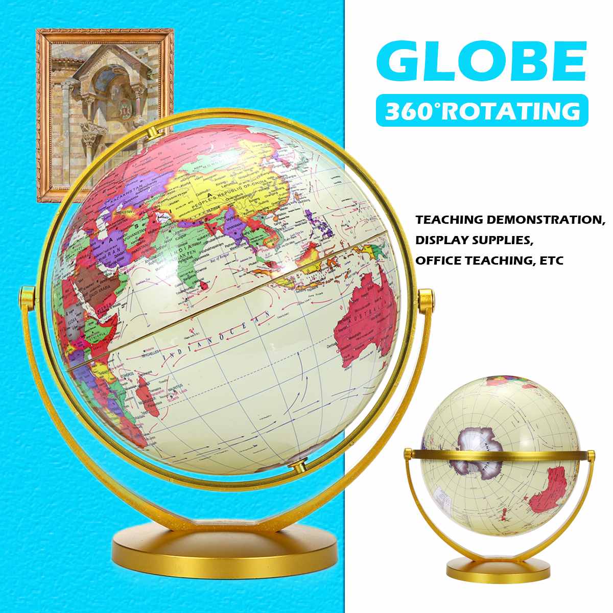 25Cm Grote Wereld Aarde Globe Kaart Geografie Educatief Speelgoed Met Stand Home Office Ideaal Miniaturen Kantoor Gadgets