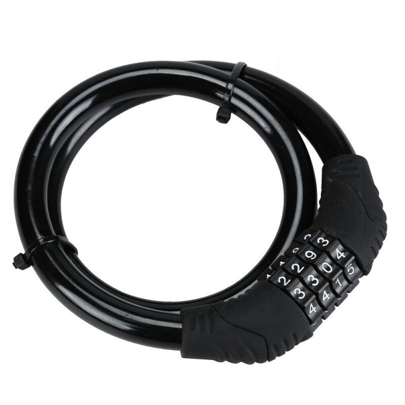 Candado antirrobo para bicicleta de montaña, candado de seguridad con combinación de código de 4 dígitos, accesorios para bicicletas: Negro