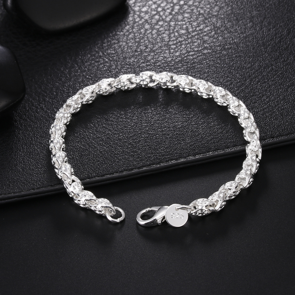 Perler kæde sølv farve armbånd til kvinder dame bryllup smykker jul nice  h030: Lh025