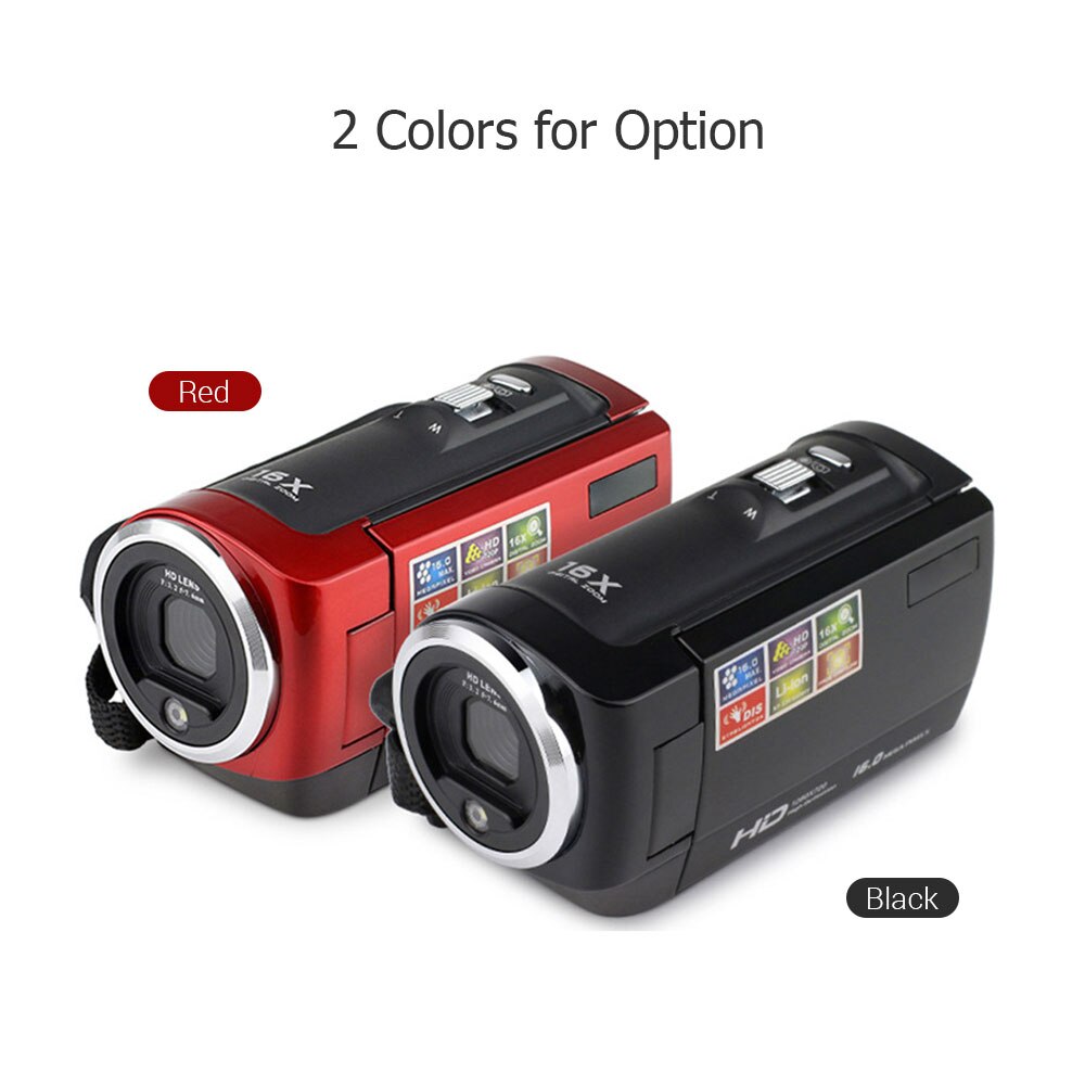 Video Camera Camcorder Vlogging Camera Fhd 1080P 16MP 16x Digitale Zoom 2.7 Inch 270 Graden Draaibare Lcd Met Batterij