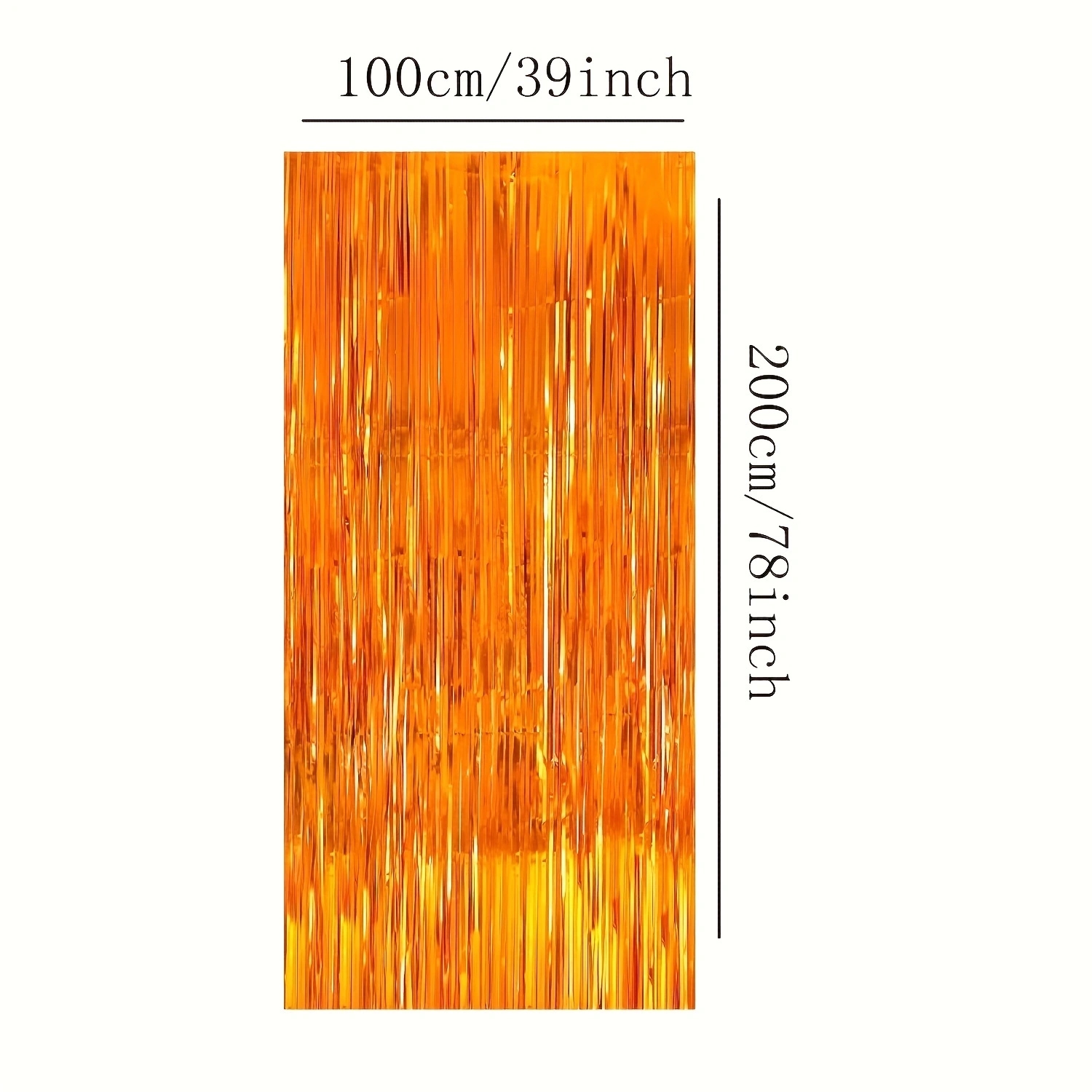 3er- pack orangefarbene quasten-hintergrunddekorationsset, metallische folienquasten-vorhanghintergrund, geeignet für wichtige szenen