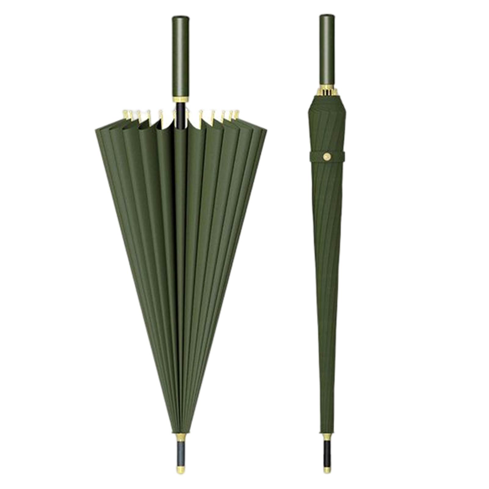 Automatic 24 Bone Umbrellas Solid-Color Reinforcement Windproof Parasols All-Weather Umbrellas For Rainy Day: Clear