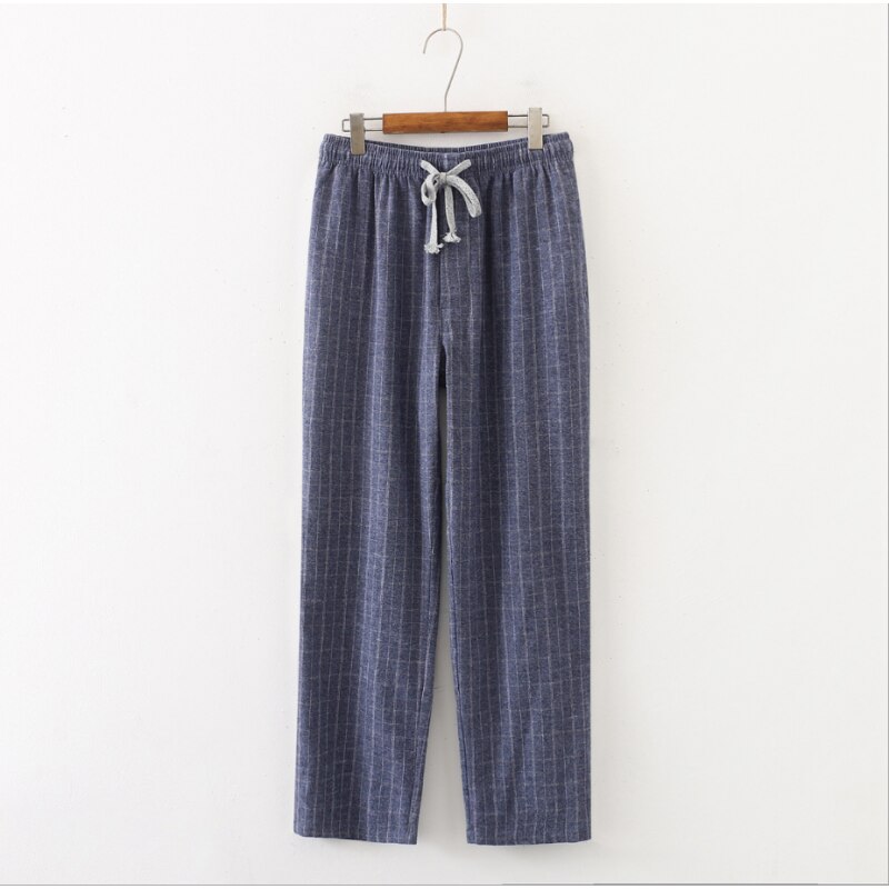 Pyjama décontracté à carreaux en coton poli pour homme, pantalon de nuit, grande taille, collection printemps-automne, S-XXL, 100kg