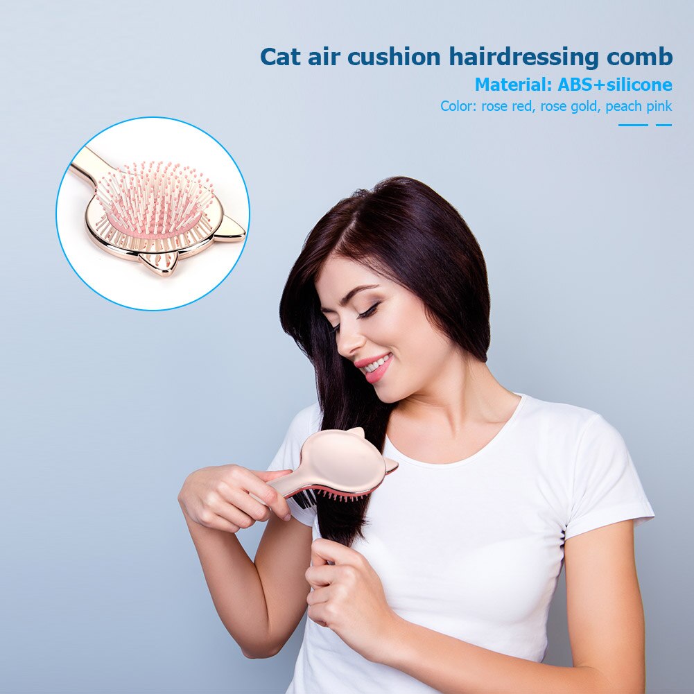 Cute Cat Ears Hairbrush Massage Combs Salon Hairdressing Comb Hair Brush Hair Care