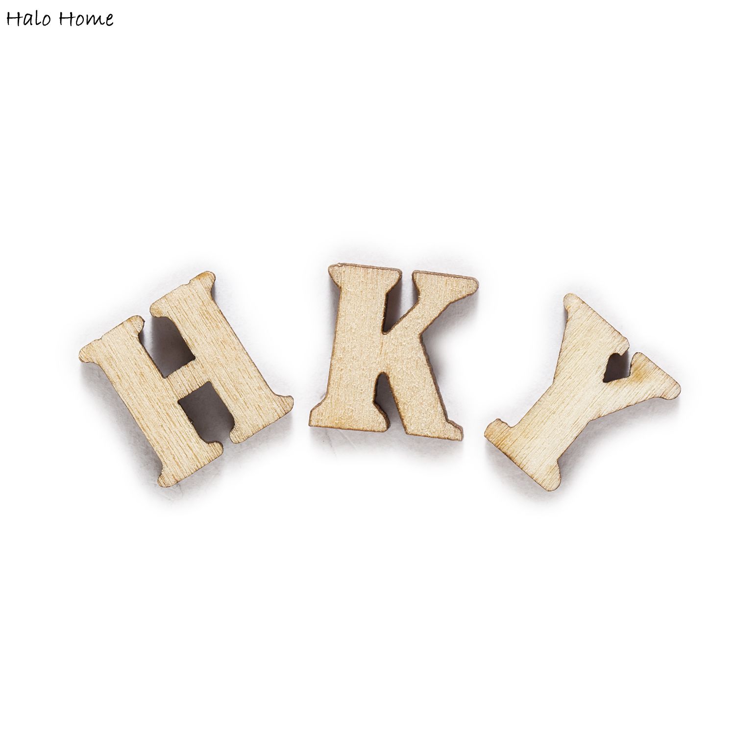 100 stk blandede fargerike bokstaver tre håndverk flatback for scrapbooking kampanjer pynt hjemmedekorasjon 7-16mm