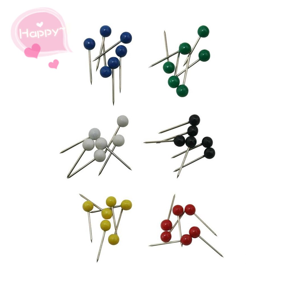300pcs Mixed Color 0.16-inch Diameter Small Head Map Tacks Small head map tack