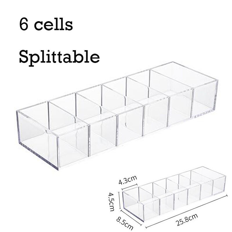 Storage Box Acrylic Storage Jar Cotton Swab Cotton Cotton pad box Ball Plastic Medicine Jar Dispenser Bathroom Accessories: 6 cells