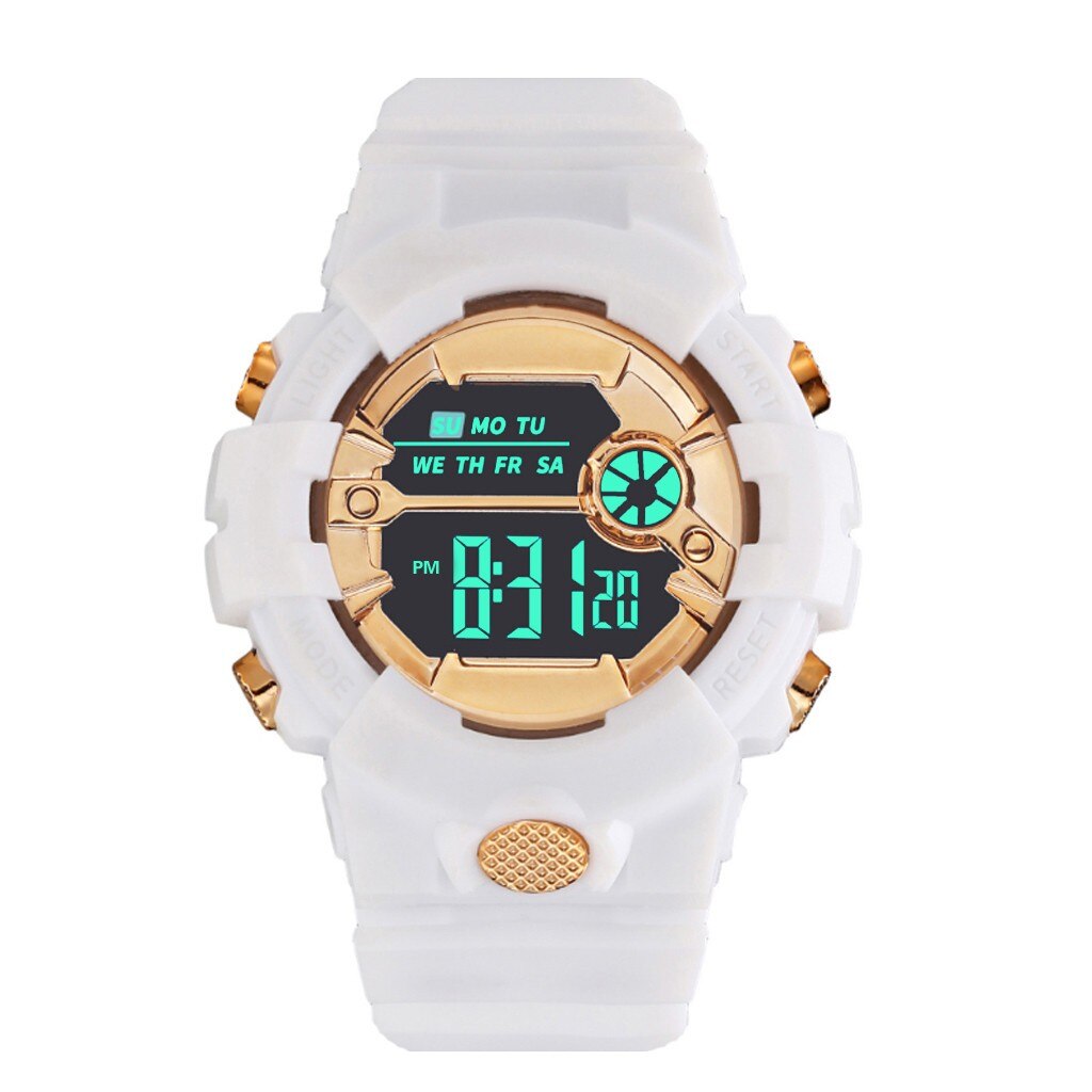 Male Female Women Men Clock Hours Boy LCD Digital Watch Date Rubber Electronic Sport Wristwatch Relogio Waterproof: F