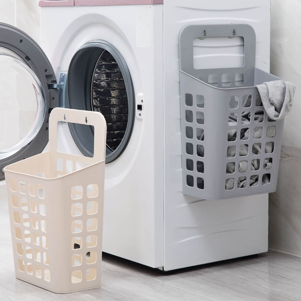 OHTERHOUSE, cesta de colada colgante para ropa sucia, organizador de lavandería de plástico, cesto para lavar ropa, caja de almacenamiento de ropa