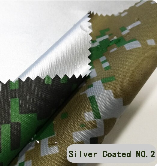 Størrelse 1*1.5 meter bredde camouflage oxford stof trykt sølv eller pu vandtæt klud udendørs telte, bilovertræk stof solskærm: Sølv  no 2