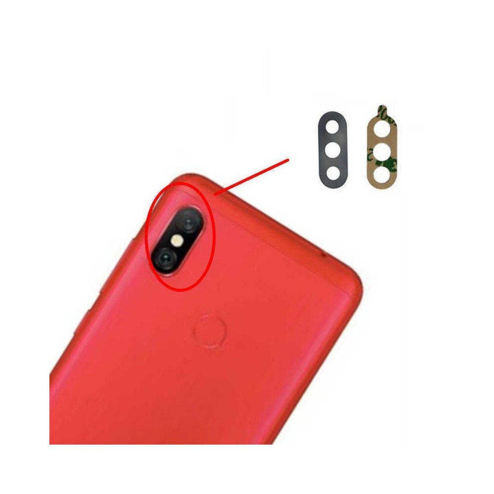Cristallo posteriore dell'obiettivo di macchina fotografica per Xiaomi Redmi Nota 6 pro adesivo di ricambio