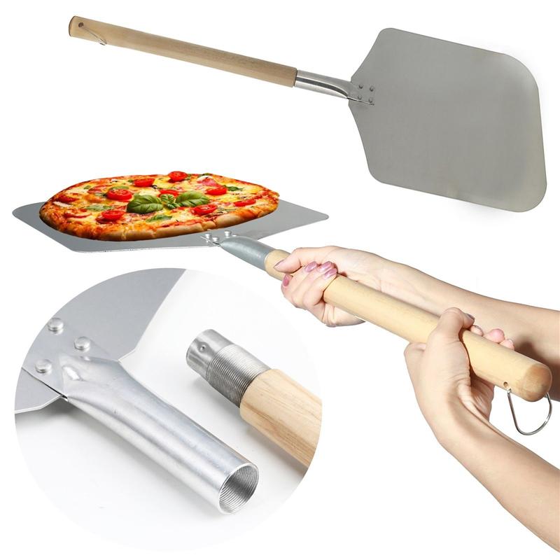 66cm Aluminium Pizza schälen Schaufel mit Holzgriff Pizza Schaufel Backen Werkzeuge Küche Käse Cutter Schalen Heber Werkzeug