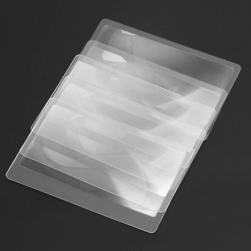Lente de aumento para tarjeta de crédito, 10 Uds., 3 X lupa, transparente, lentes de aumento de Fresnel, lupa de bolsillo, 8,00X5,50X0,04 cm