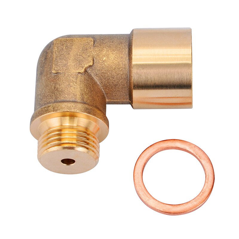 SPEEDWOW-Sensor de oxígeno con sonda Lambda, espaciador extensor para Decat, hidrógeno, latón, 90 grados, M18x1.5