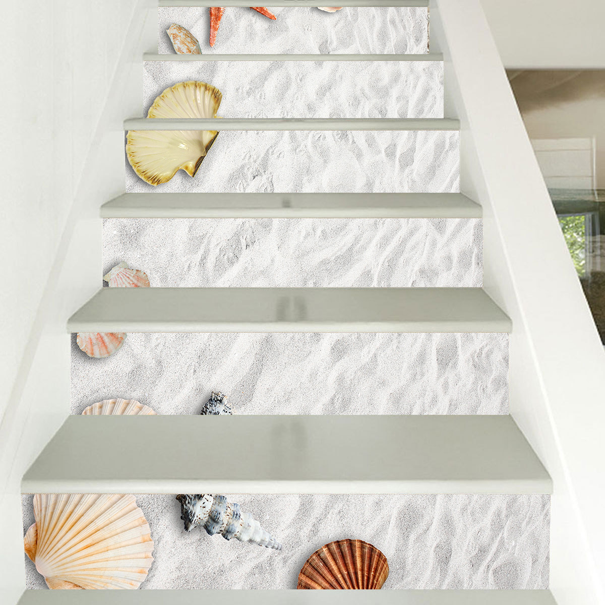 Ocean series Stairs Mural Stickers DIY Self-Adhesive Decal Wallpaper for Ocean Theme Hotel and Restaurant Home Decoration: 8