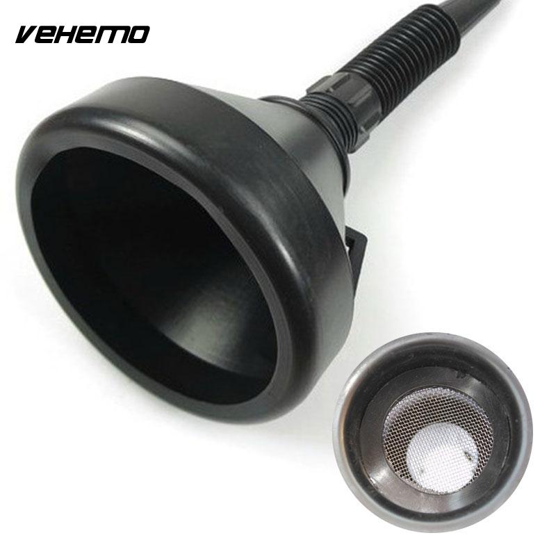 Vehemo Safety Oil Fuel Water Funnel With Screen Filter Tubing Tube Oil Gas Filters Heavy Duty Plastic
