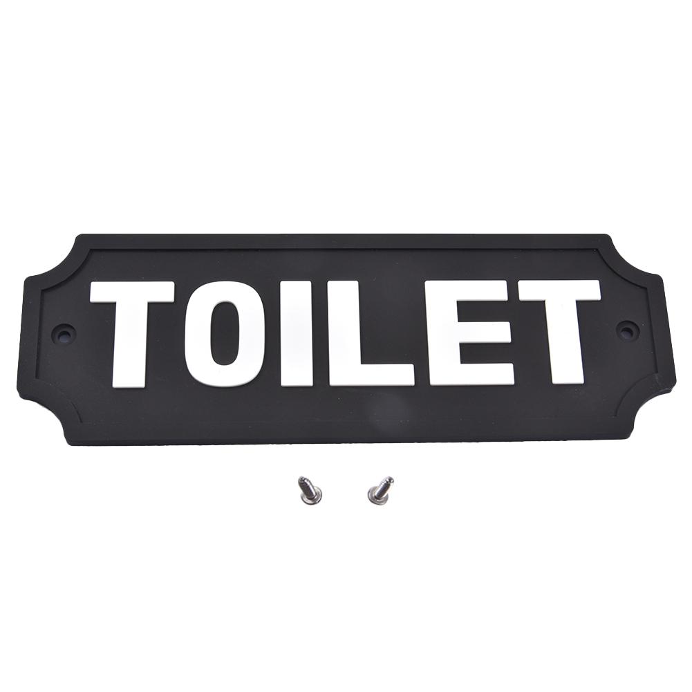 Outdoor Gardening Home House Door Warning Sign Farmhouse Stainless Steel Decor 6.3*2.16 Inches Garden Decoration: TOILET