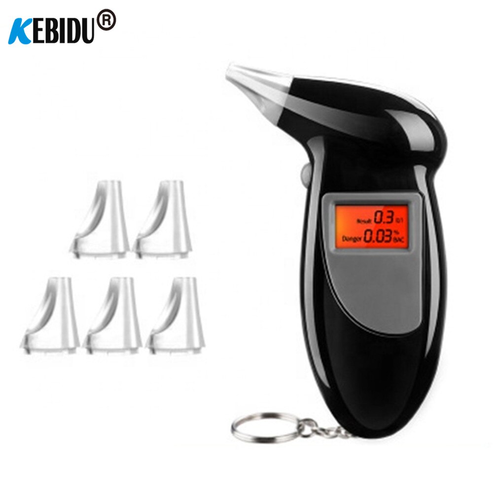 Alcohol Breath Tester Breathalyzer Analyzer Detector Test Keychain Breathalizer Breathalyser Device LCD Screen