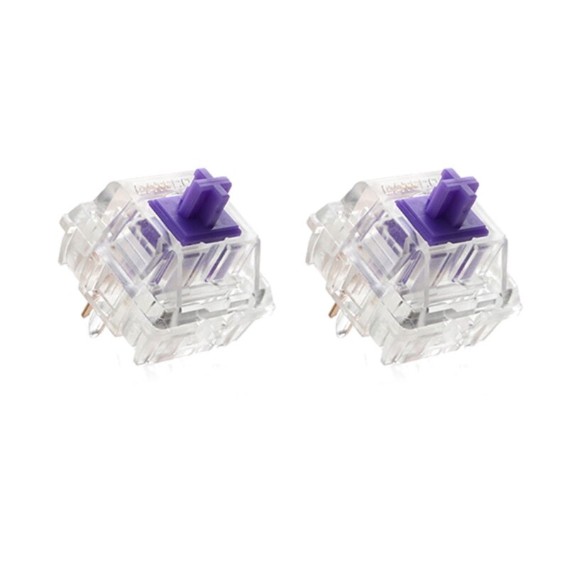 Zealio Switches (Tactile) V2 Purple Custom 62g 65g 67g 78g Transparent Shell for Mechanical Keyboard 2 Pieces/Set: 62g 