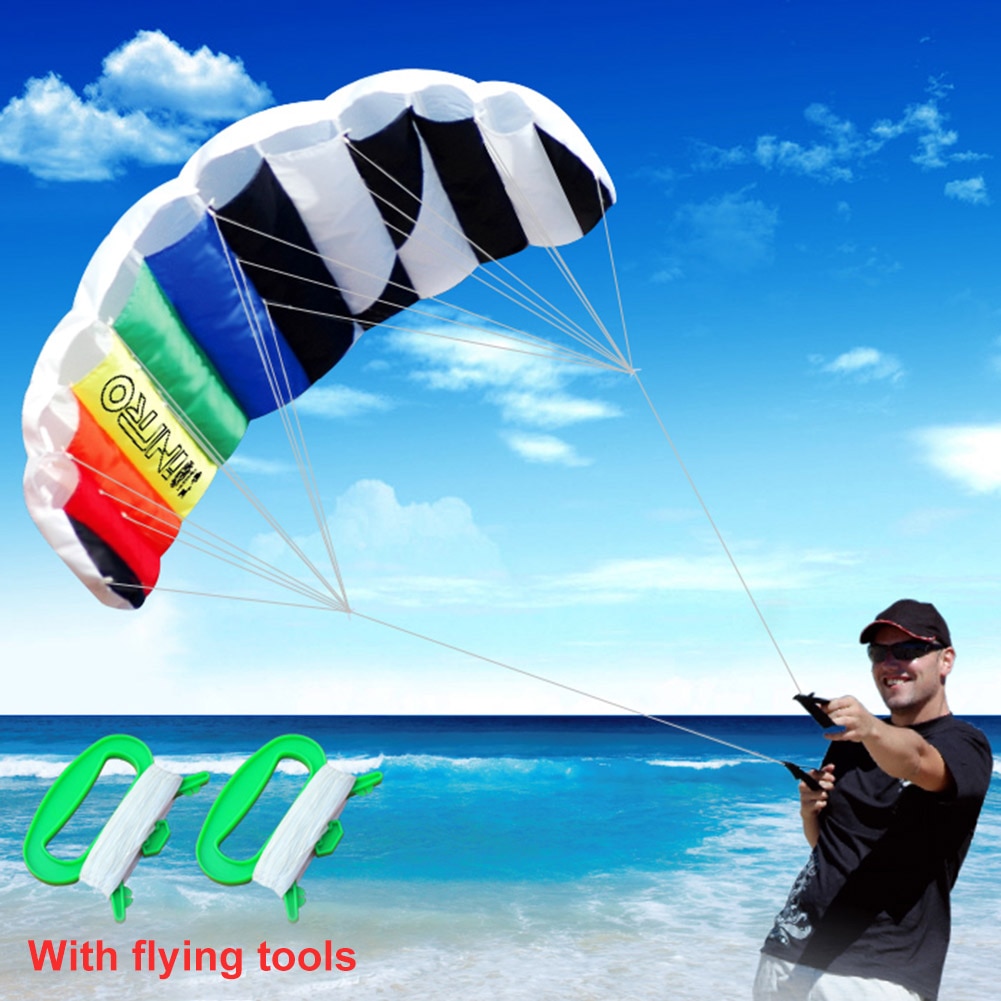 Regnbåge dual line kitesurfing stunt fallskärm mjuk parafoil surfa drake sport drake stor utomhus strand flygande drake: Default Title