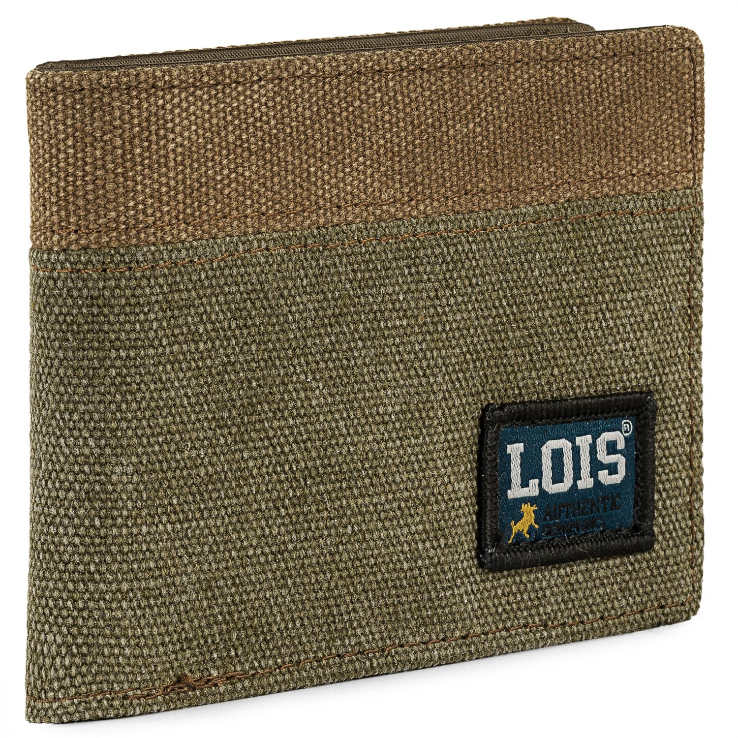 Cartera De Chico. Monedero Billetero Juvenil De Lona. Muchos Compartimentos. Caja Para . Estilo: Caqui