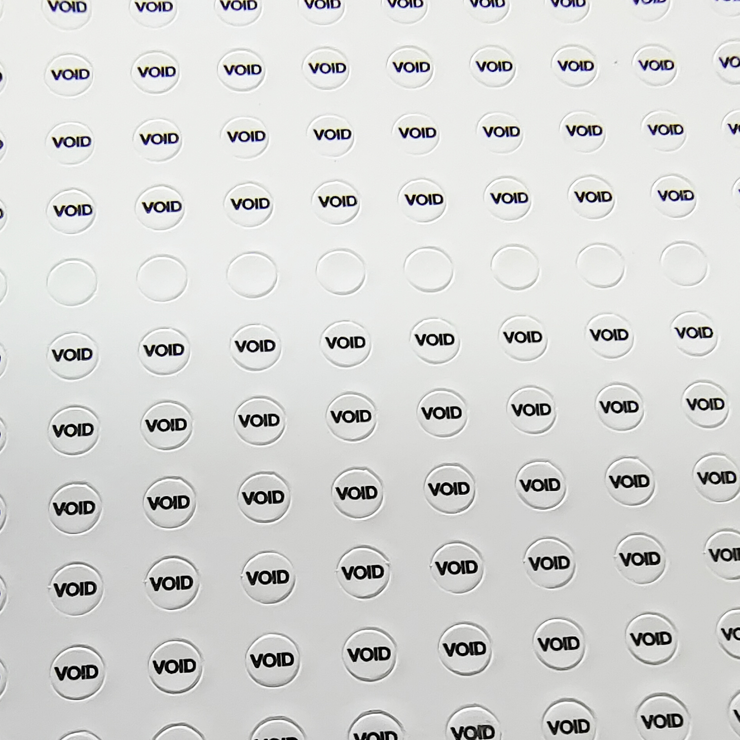 2.5mm Small Screw Hole Security Seal Warranty Void Sticker Eggshell Brittle Tamper Evident Removal Proof Paper Label Cover Stamp