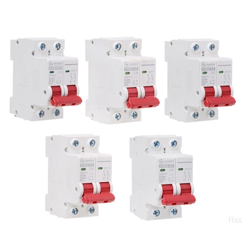 2p dc 1000v solcelle mini strømbryter 10a/16a/32a/50a/63a dc fotovoltaiske mcb ootdty