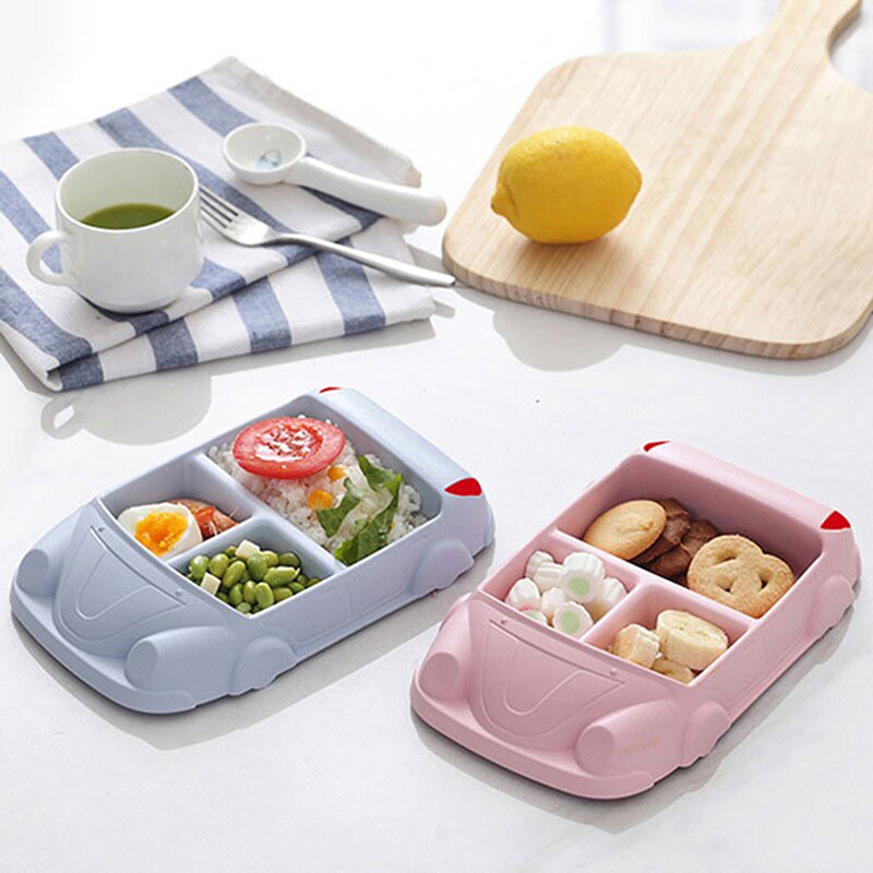 Voiture dessin animé outil de cuisine ménager | Vaisselle pour enfants, vaisselle en Fiber de bambou, assiette de séparation créative bébé collation de fruits, bol de riz