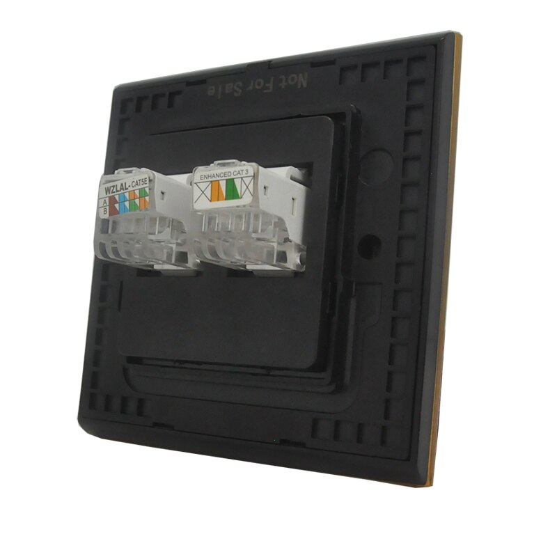 MVAVA RJ45 PC Netzwerk + RJ11 TEL Sockel Luxus PC Gold-Tafel Stecker Hafen Universal- Telefon und Computer Steckdose freies