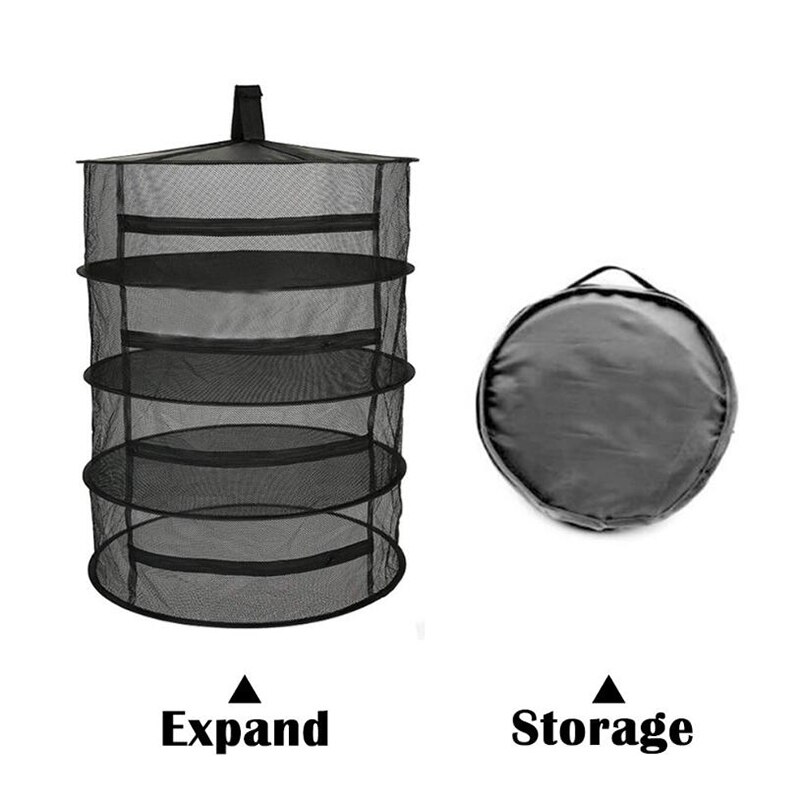 4Layer Drying Folding Fishing Net with Zippers Dryer Mesh Tray Drying Rack Flowers Hanger Fish Net Tackle Accessory Tool