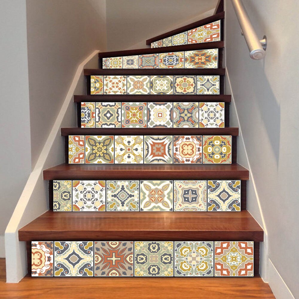 6Pc Set 3d Trap Sticker Verwijderbare Zelfklevende Vinyl Keramische Tegel Pvc Trap Behang Trap Trap Home Muur decal