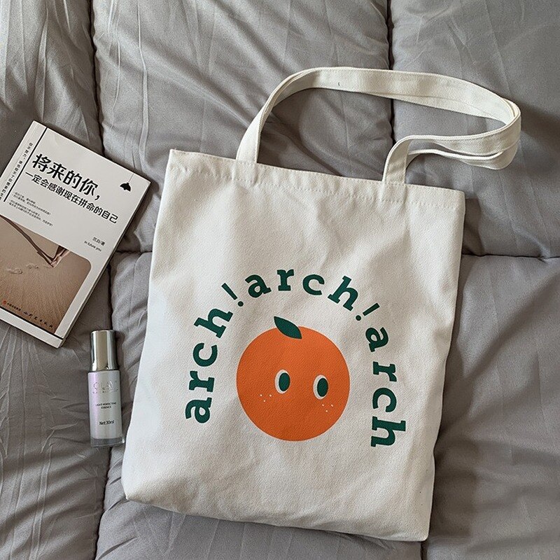 Femmes toile sacs à provisions dessin animé impression fourre-tout sacs coton tissu sac à bandoulière pour filles sacs à main Eco réutilisable Shopper sac