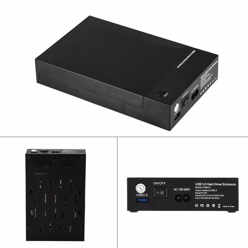 USB 3.0 2.5" 3.5" SATA Hard Drive Disk External Enclosure SSD HDD Disk Case Box Support UASP 8TB Drives OTB 1 Touch Backup