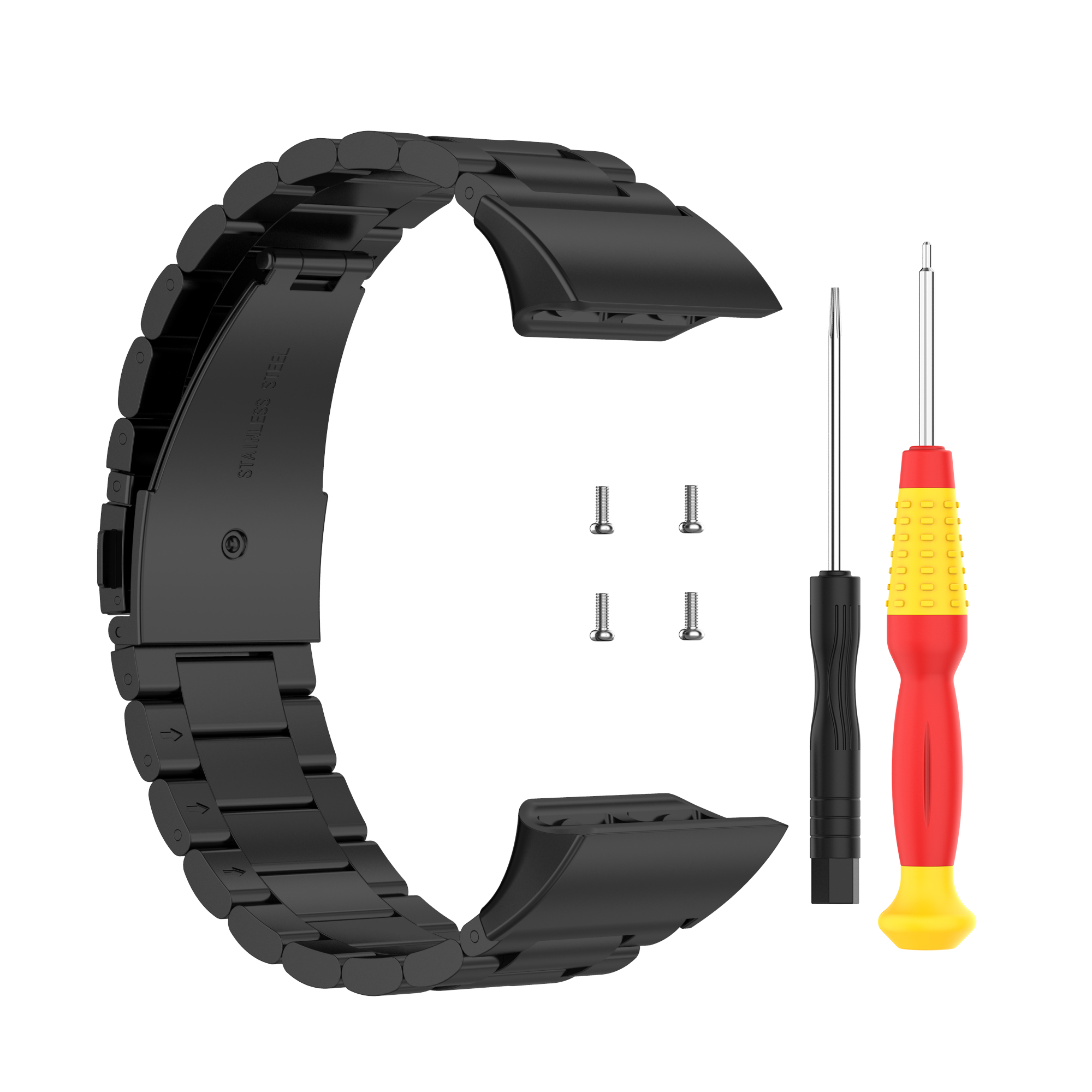 Bracelet de montre en métal en acier inoxydable, pour montre intelligente Garmin Forerunner 30/35, remplacement pour Garmin Forerunner 35: Black / Forerunner 30