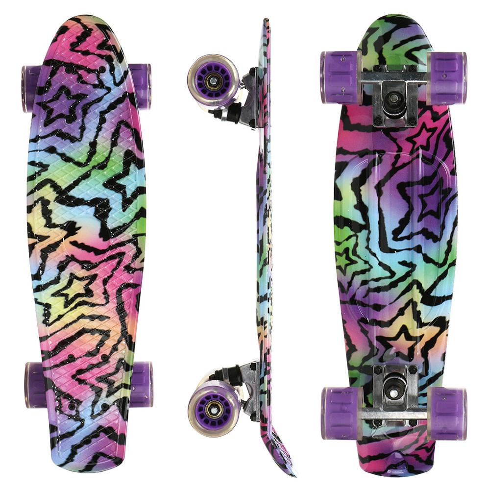 23" Complete Mini Cruiser Skateboard Penny Board Skate Board Sidewalk Road Sliding Single Kicktail Hard Plastic PU Wheels Girls: A23