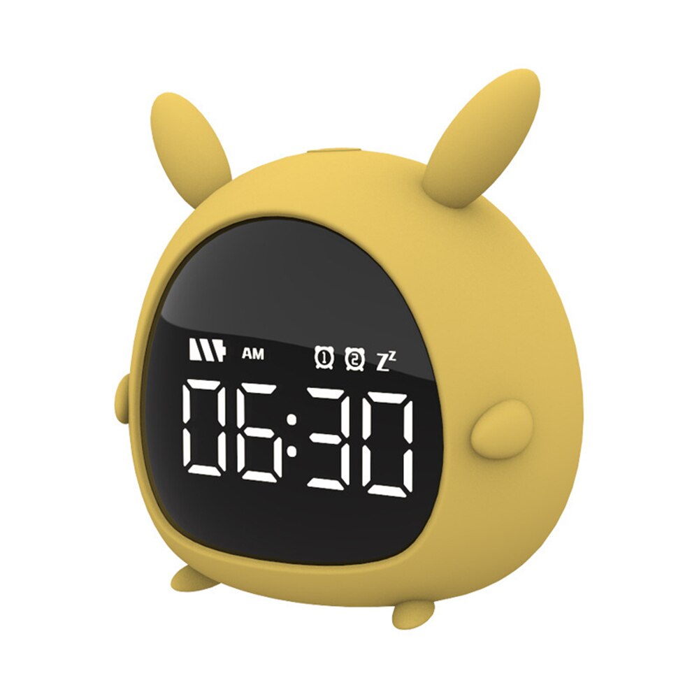 Digital Alarm Clock USB Charging Cartoon Pet Elf Clock for Kids Multifunctional Silicone Electronic Clock with LED Night Light: USB Charge B