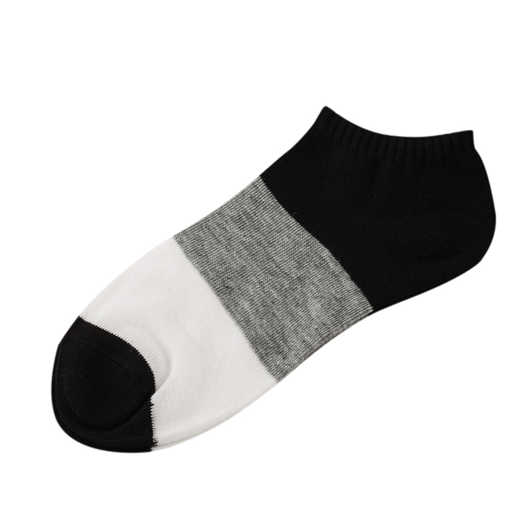 Ms. Summer tri-color cute shallow mouth short tube female breathable socks low to help boat sock Sports Socks A30827: BK