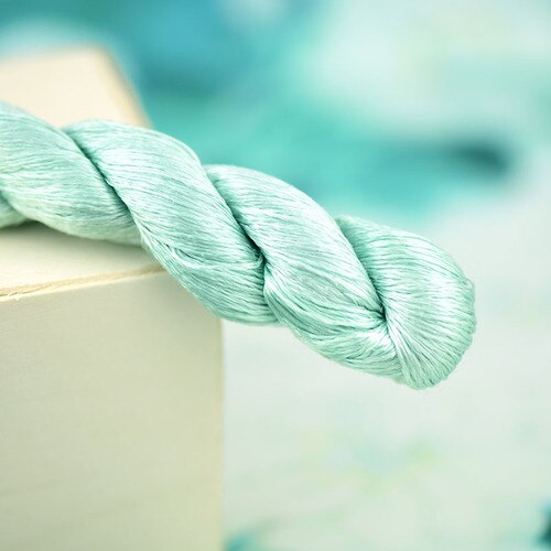 400m Solid Color Embroidery Mulberry Silk Material Wrapping Flower Velvet Flower Thread Green Series: No. 2