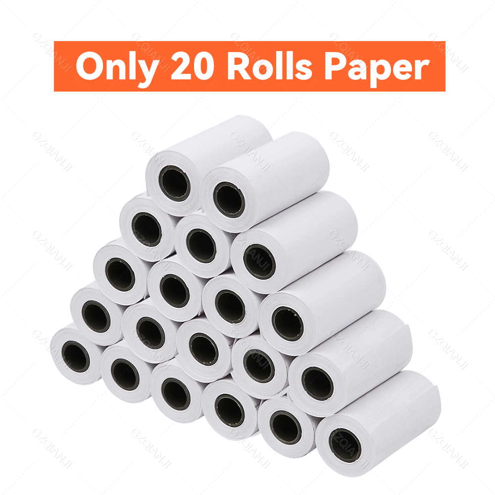 Protable Mini 2 inch Bluetooth Thermal Printer Wireless Receipt Bill Barcode Loyverse POS app on Android Phone Printer Maker 58: Only 20Rolls Paper