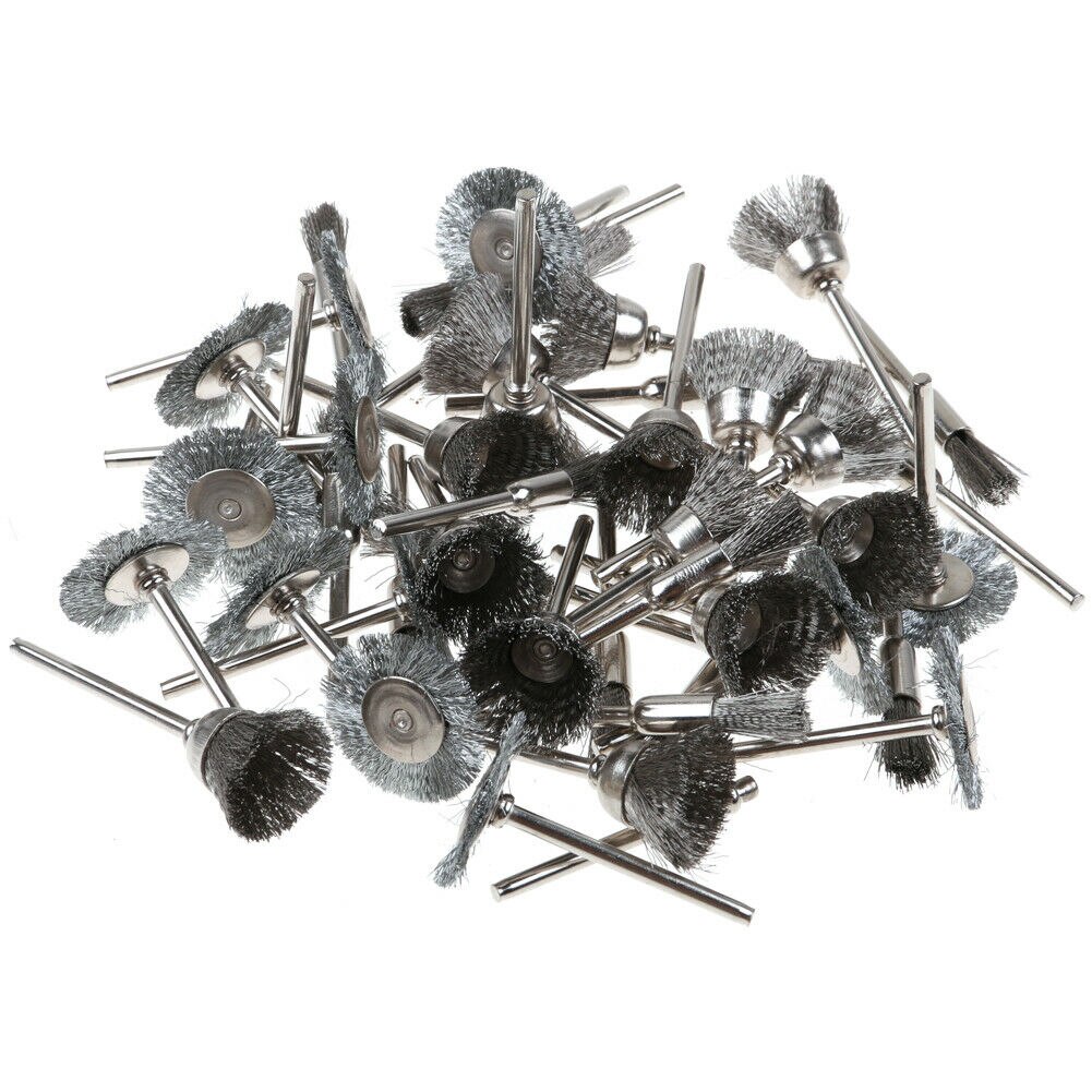 45pcs Stainless Steel Polishing Cleaning Buffing Rotary Tool Wire Brush Set Abrasive 3mm Collet Mini Cup Mix Accessories