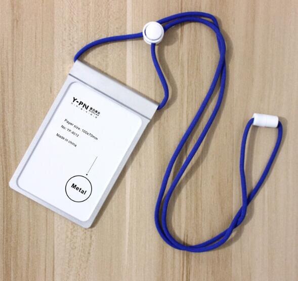 Aluminum Alloy Metal ID Card Sign Frame Name Badge Holder Cover With Lanyard: 1