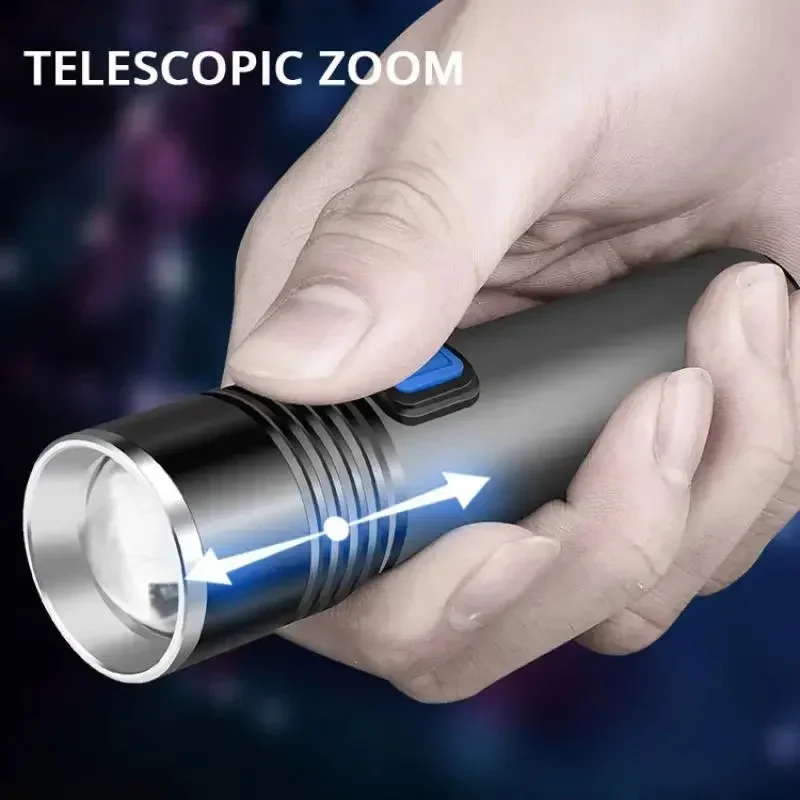 Mini 395nm UV Flashlight Blacklight Zoomable USB Rechargeable UV Light Ultraviolet Torch for Pet Urine Detector Resin Curing