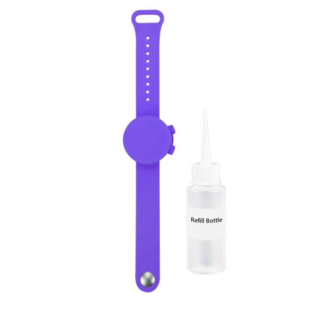 Unisex Braccialetto A Mano Dispenser Disinfettante per le mani Distributore di gel di Silice Indossabile di Erogazione Pompe Disinfecta Bracciali: VIOLA