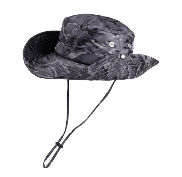 Sombrero de sol XBG-9042 de camuflaje de verano, gorra de pescador, sombrero deportivo para hombres y mujeres, gorro de protección Uv para exteriores, gorra de senderismo: Gris