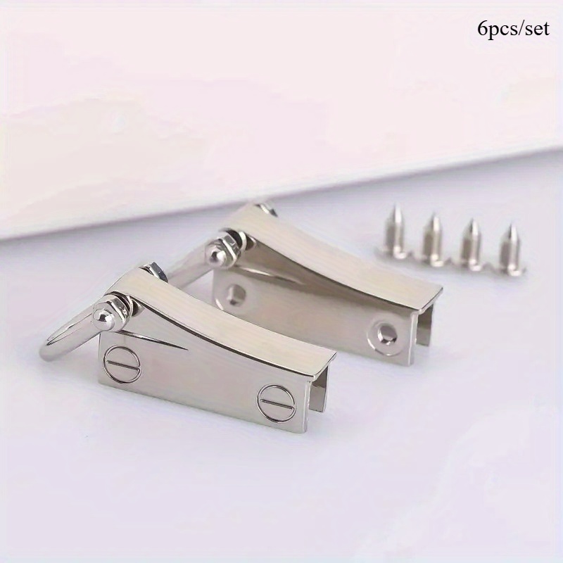6-delige set metalen zijgespsluitingen, afneembare tasconnectorclip met D-ring, duurzame metalen bevestigingen, schroeven, DIY handtas portemonnee H: Antiek Zilver