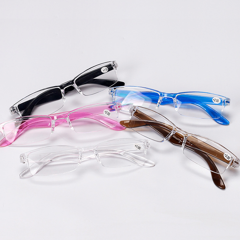 Ultralight Transparent Frame Reading Glasses Portable Patchwork Presbyopia Eyeglasses Diopter +1.0 To +4.0