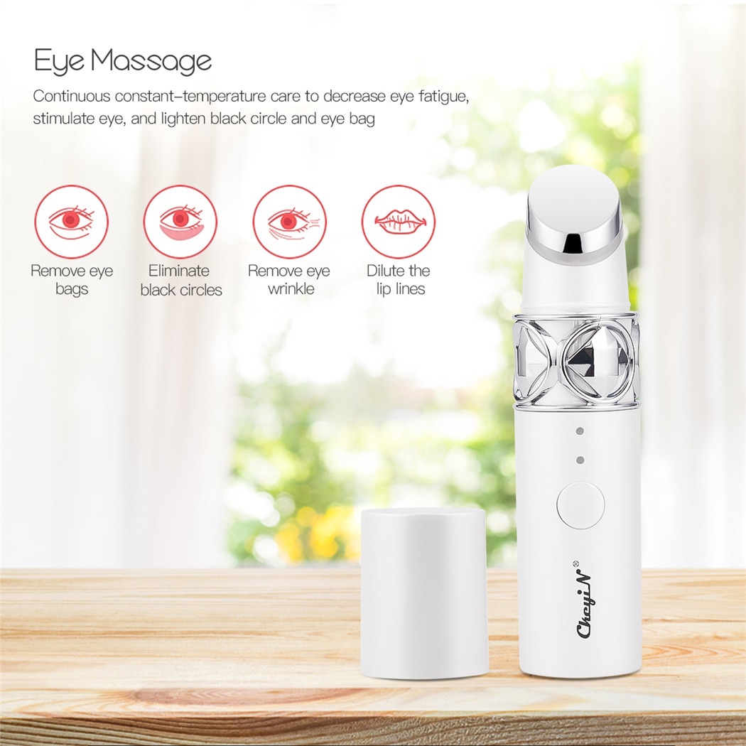 Silmähierontalaite sininen punainen valohoito lämmitetty silmän hierontasauva korkeataajuinen tärinä poistaa tumman ympyrän turvotuksen kauneuslaite
