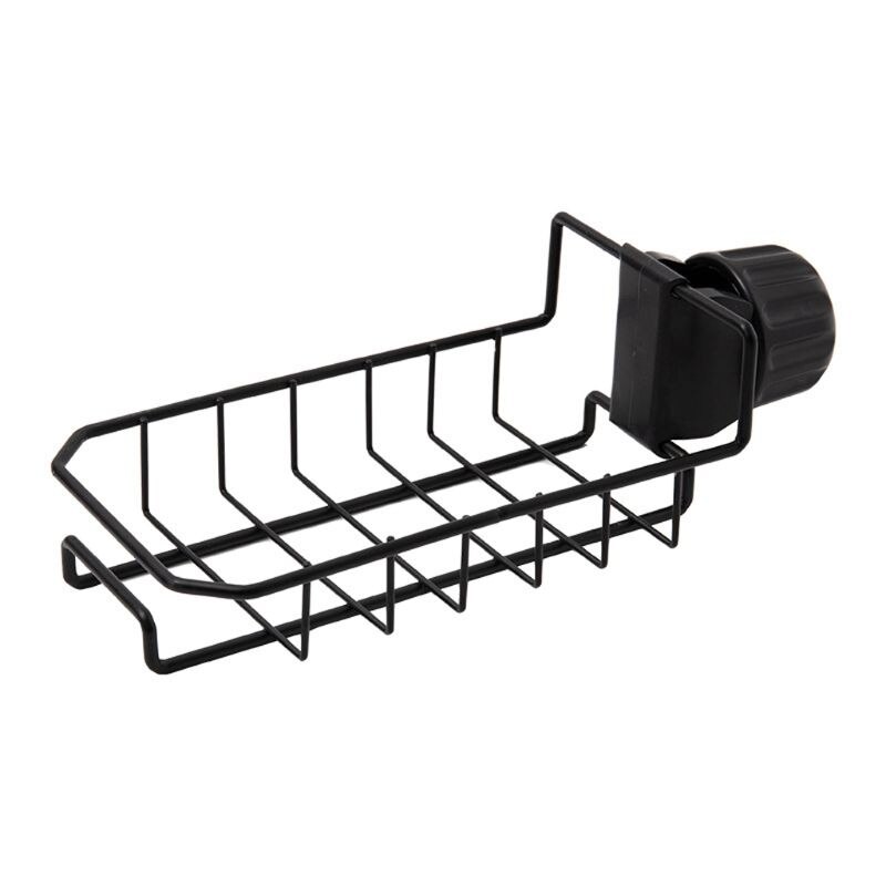 Robinet evier éponge lave vaisselle rangement suspendu égouttoir salle de bain douche Caddy étagère porte-savon organisateur accessoires de cuisine: Black